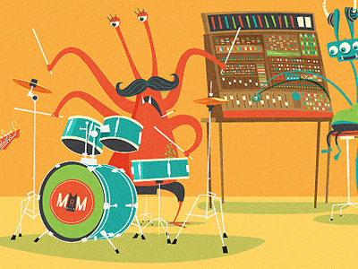 Monster Mix band drums illustration mixer mo monster