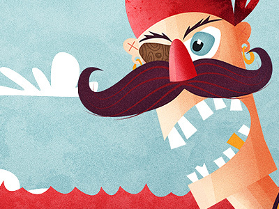 Arrrgghhhhh! bandanna gold illustration mustache pirate