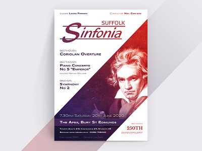 Suffolk Sinfonia - Summer 2019 beethoven creative poster poster poster art poster design purple poster red poster