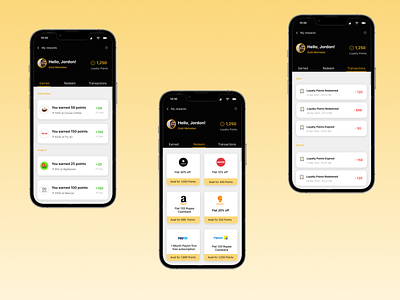 Loyality Points Screen design figma mobile ui ux