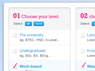 Choose level interface rockwell