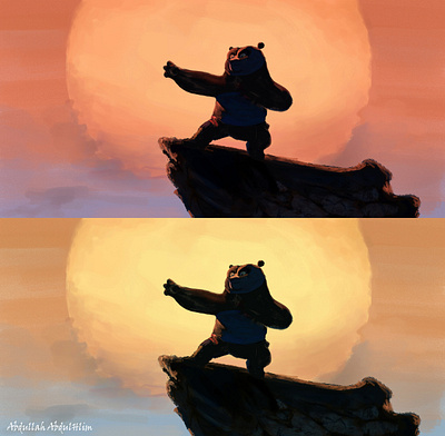 kung fu panda art design digital digital painting drawing illustration kung fu painting paintings panda study sunrise sunset vector