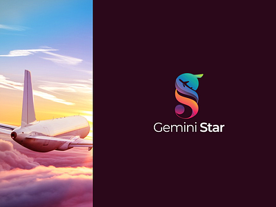 Gemini Star | Logo Design airplane airplane logo airplanes airport brand brand identity branding design logo logo design logos mark icon symbol plane tourism travel vector white