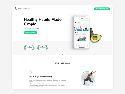 8fit Home Page Design