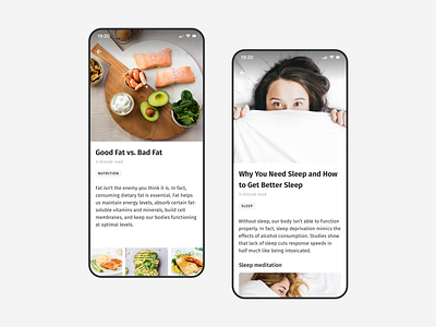Mobile app design - Nutrition and Sleep creative design fitness app lifestyle app nutrition app ui ui design ux ux design