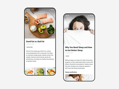 Mobile app design - Nutrition and Sleep