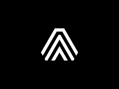 A Lettermark geometric letter a lettermark lines logo modern monochrome stripes