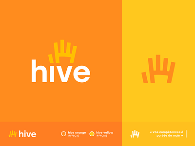 Hive Branding branding hand high five hive logo logo symbol monogram