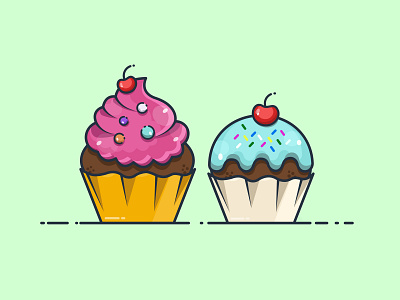 DESSERT TIME! candy cherry color cup cake design dessert illustration illustration art illustrator cc vector