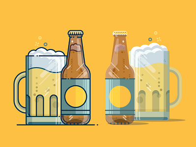 Beer beer beer art design detail digitalillustration drawing drink icon illustration illustration art illustrator cc summer sunrise time vacations vector