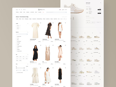Fashion Platform Ecommerce Shop Design beige clothes design ecommerce fashion filter online shop page platform redesign sale shopping site sneakers ui web webpage website