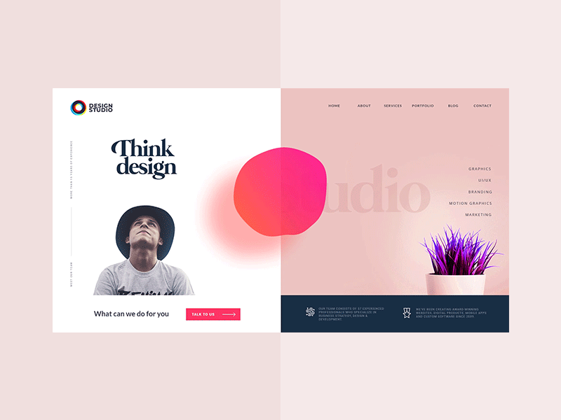 Design Studio Concept branding creative illustration interaction ui design ux website
