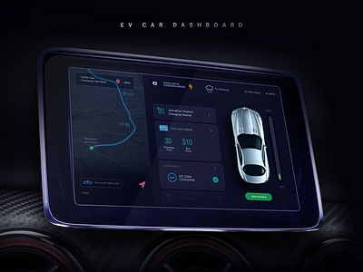 Electric Car Dashboard UI Design car dashboard creative electric car interaction mobile app ui design ux