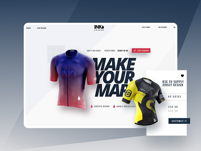 INK-Online Sports Outfits Makers branding creative cycling design illustration interaction online print product design website