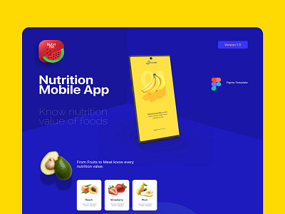 Nutrition App-Landing Page branding creative design interaction landing page design nutrition app prototype typography ui design ux website