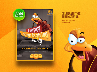 Thanksgiving Freebee creative design free illustration invitation card logo poster psd psd download thanksgiving thanksgiving day typography