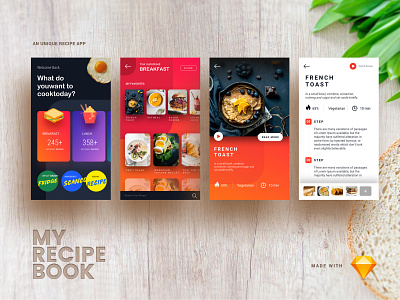 My Recipe Book | Free Mobile App Download branding design free files icon illustration minimal app mobile animation mobile app prototype ui ui design ux