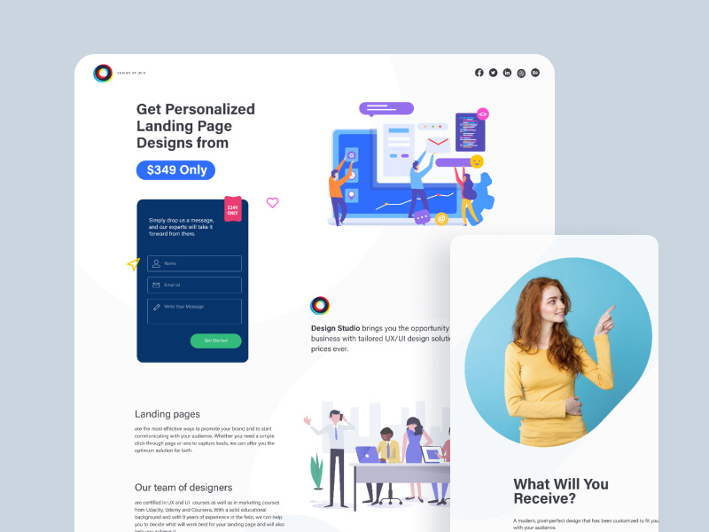 Landing Page For Landing Page-#DailyUI 03 by Debobrata Debnath on Dribbble