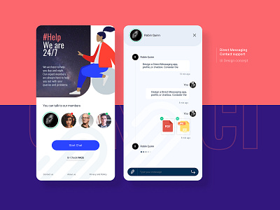 Direct Messaging #DailyUI 13 app branding chat app chatbot creative messaging mobile app mobile app design typography ui design ux