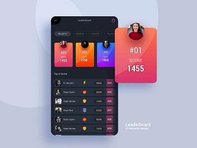 Leaderboard UI Design #DailyUI 19 app creative daily 100 challenge dailyui interaction leaderboard mobile app players quiz app ui design ux website