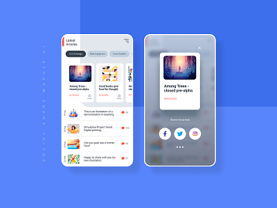 Social Share Module UI #DailyUI 10 app branding creative dailyui design mobile app prototype social app socialmedia ui ui design ux website