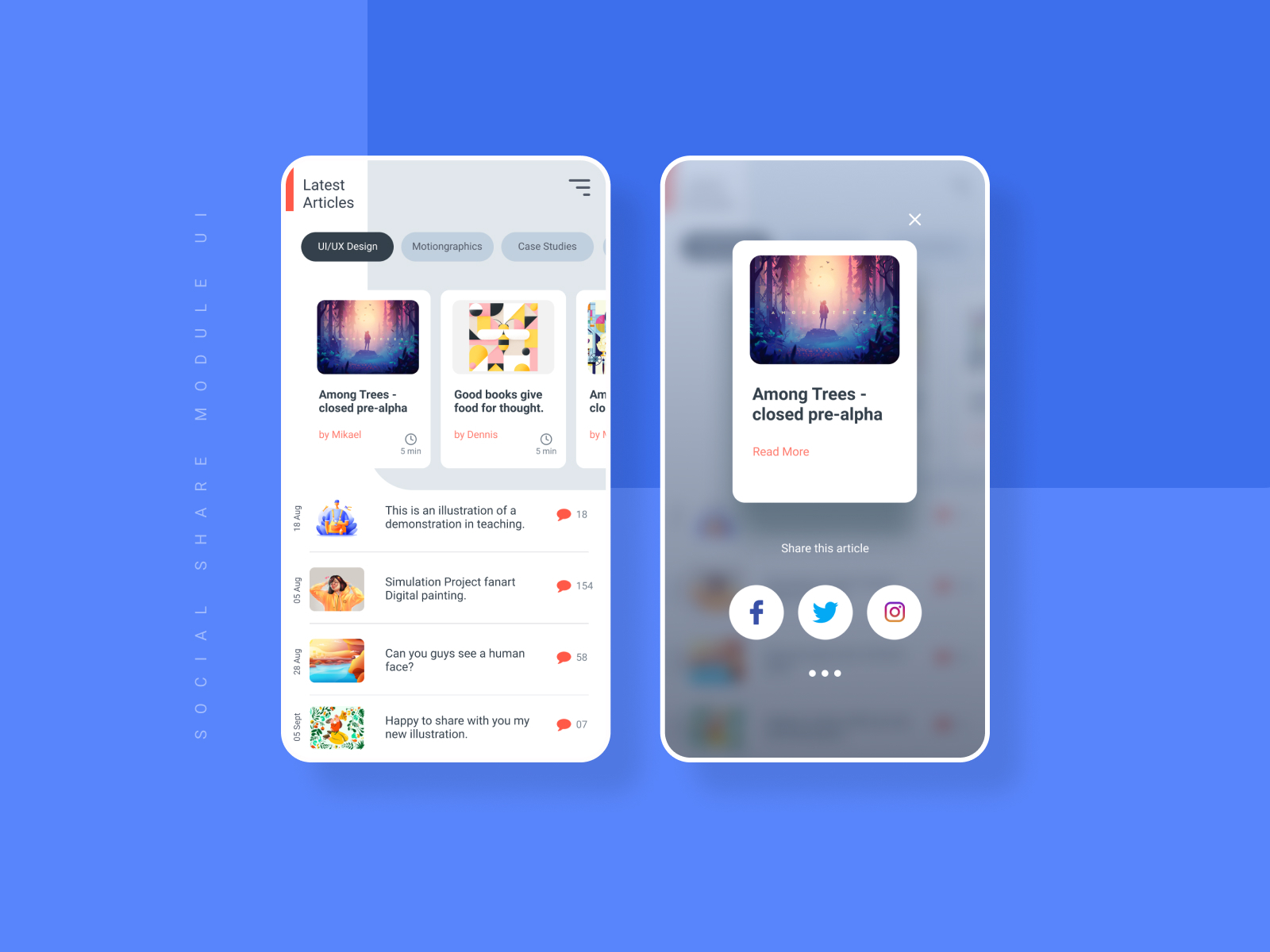 Social Share Module UI #DailyUI 10 by Debobrata Debnath on Dribbble