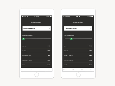 Daily UI 004 - Calculator app calculator concept daily ui servings calculator ui ux whole foods whole foods market