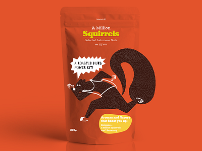 Ilustración Packaging – A Million Squirrels Roasted Nuts illustration packaging