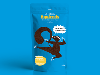 Ilustración Packaging – A Million Squirrels Raw Nuts illustration packaging