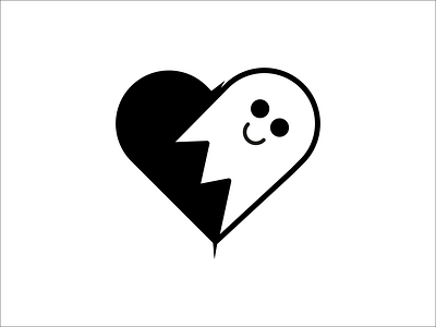 Hearty Ghost adobe art branding design flat icon illustration illustrator minimal shape vector