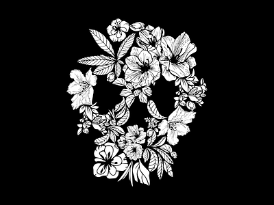 Garden Skull art blackandwhite branding design flat flower flower illustration illustration illustrator minimal skull vector