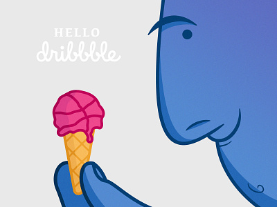 Hello Dribbble! design dribbble dribbble ball dribbble best shot flat hello hello dribble hi illustration illustrator vector