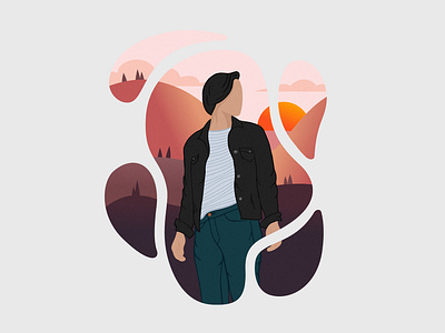 Sunset design dribbble dribbble best shot flat illustrator mountain sunset travel traveler