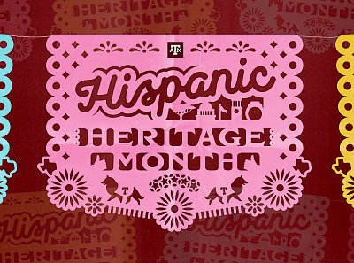 Hispanic Heritage Month for @TAMU aggies college station design hispanic heritage icon illustration papel picado social media tamu texas texas aggies texas am