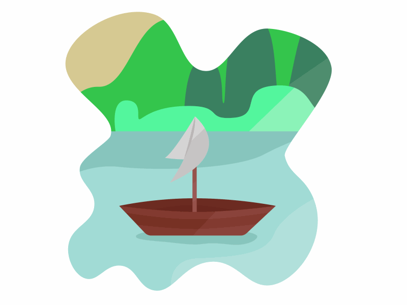Small boat boat floral background gif icon illustration landscape