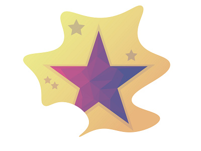 Low poly star design dribbble icon illustration logo low poly space star ui vector