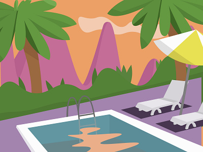 Chill chill dribbble floral background illustration landscape mountain nature pool vector