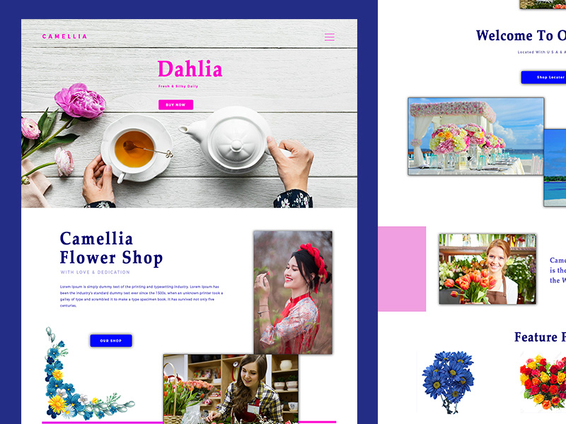 Dahlia Flower shop by Rajkamal on Dribbble