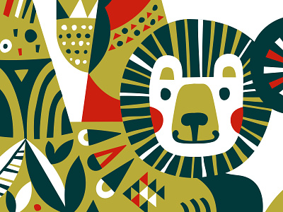 Part illustration for JAF TEA character christmas huge illustration lion lion head new year srilanka tea vector