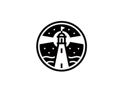 Lighthouse (mark for russ.lv) black lighthouse line logo mark night simple star