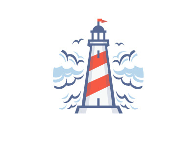 Lighthouse (mark for russ.lv) lighthouse logo mark