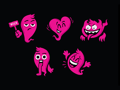 Emoji character demon design emoji emotion face heart icon illustration mascot vector