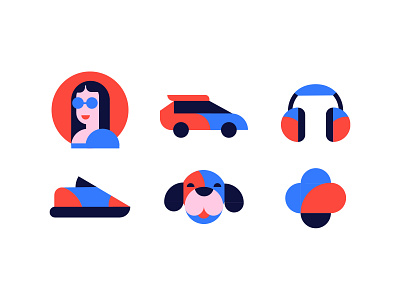 Icons for Joom. Concept. app branding character face icon design icon set iconography icons illustration mark ux vector