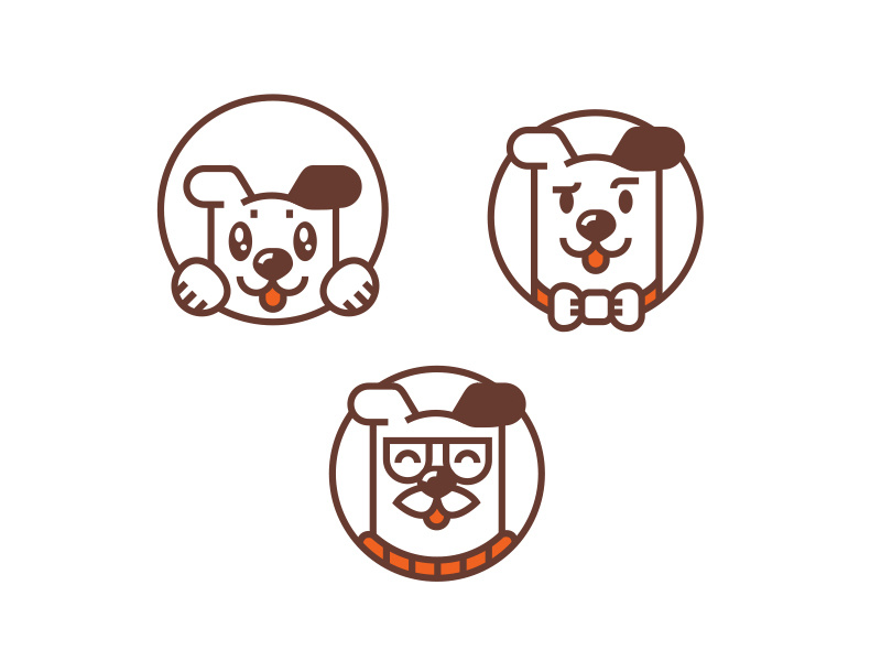 Some icons puppy box dog