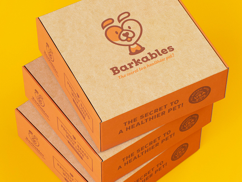 Barkables. Box. box subscription food pet mark love heart fun dog branding