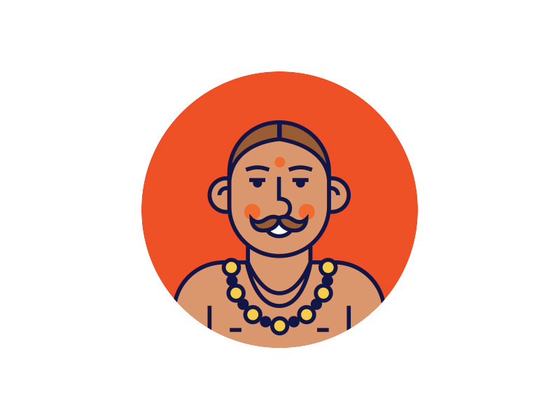 Hinduism line india character icon hinduism