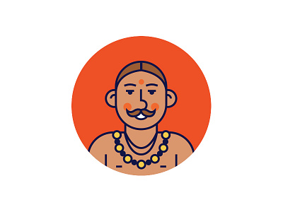 Hinduism character hinduism icon india line