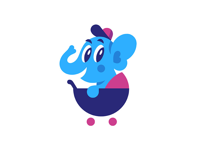 Baby Elephant :) creativemarket vector mascot kid elephant character baby