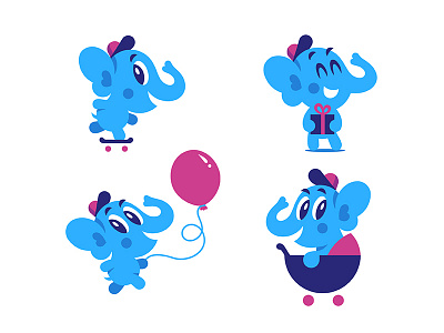 Baby Elephant. Vector mascot :)