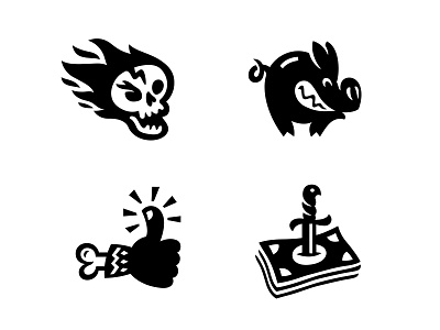Illustrations for Tattoo Mall online store branding character design icon icon design icon set icons illustration like mark money pig tattoo vector